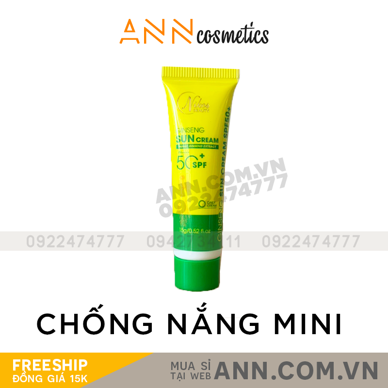 Kem Chống Nắng Rễ Sâm Nicos Beauty Mini 15g