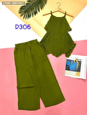 Đồ bộ quần dài áo yếm màu trơn - DBO1911