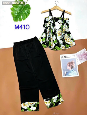 Đồ bộ quần dài áo dây họa tiết hoa - DBO2119