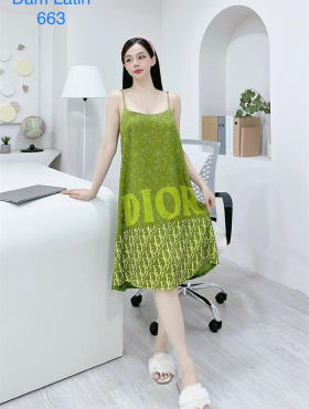 Đầm nữ dây form suông họa tiết cute - DBO2421