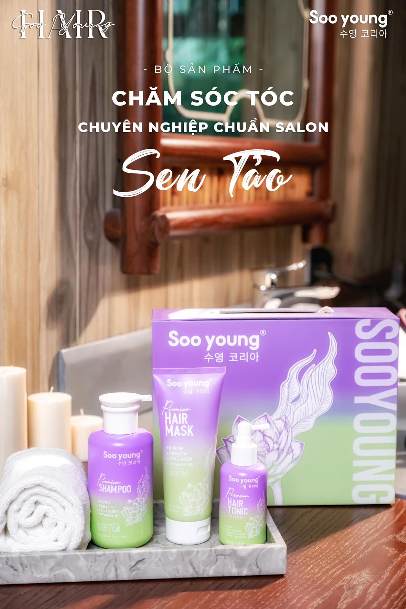 Combo Gội Xả Xịt Tóc Sen Tảo Soo Young