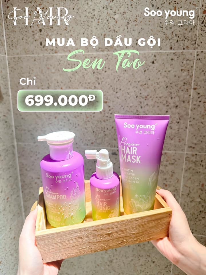 Combo Gội Xả Xịt Tóc Sen Tảo Soo Young