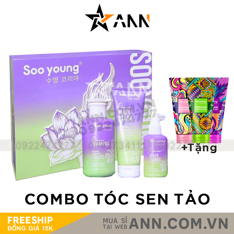 Combo Gội Xả Xịt Tóc Sen Tảo Soo Young