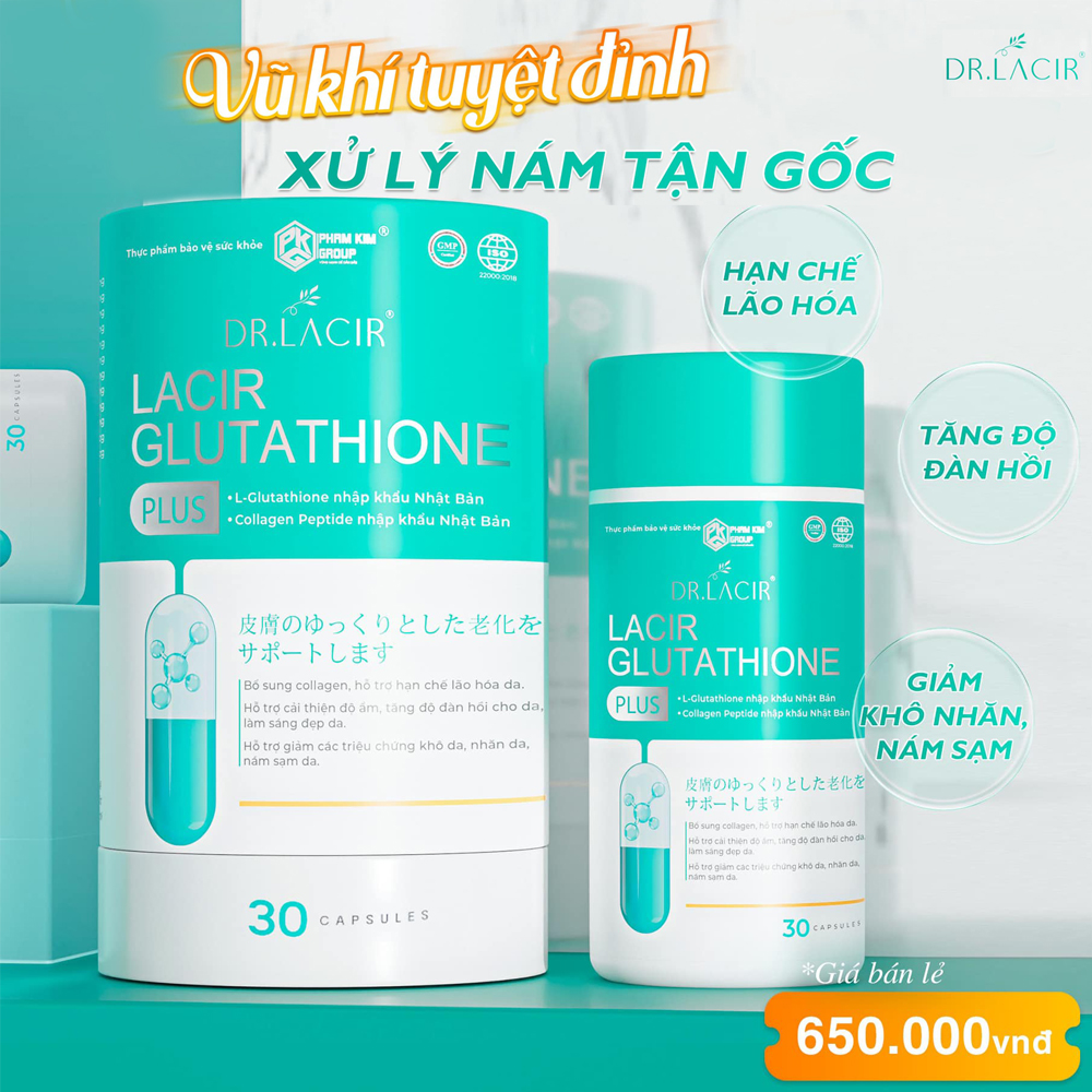 Viên Uống Trắng Da Lacir Glutathione Plus Dr Lacir