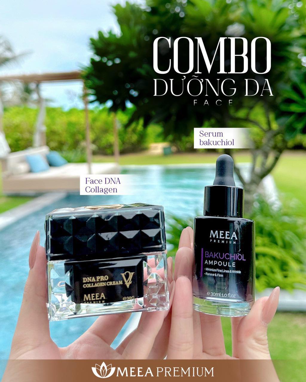 Combo Dưỡng Da Face Cá Hồi DNA Pro V2 Lớn + Serum Bakuchiol Ampoule V2 Lớn Meea Orgin