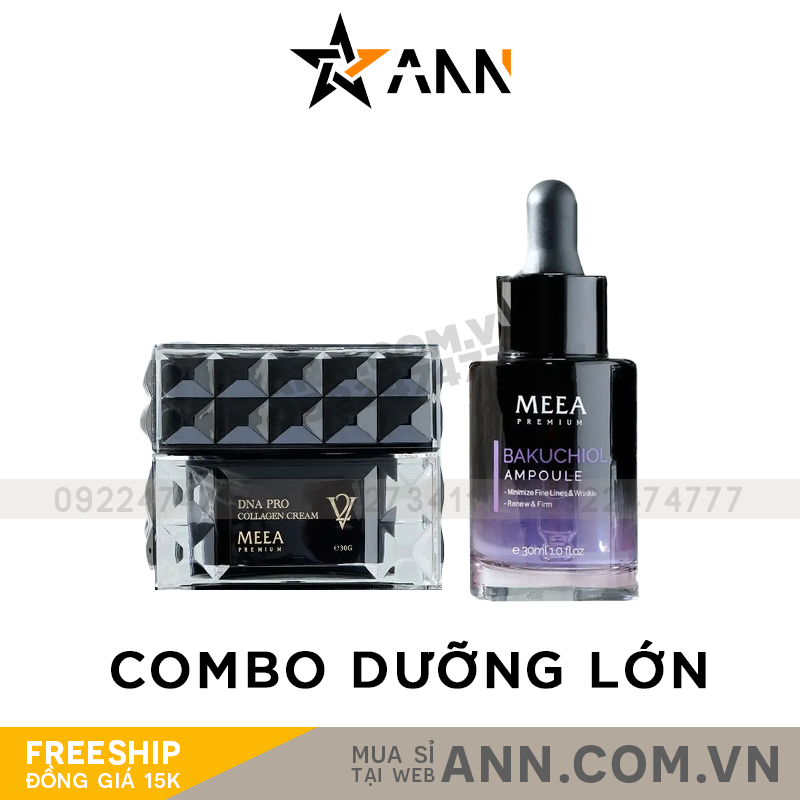 Combo Dưỡng Da Face Cá Hồi DNA Pro V2 Lớn + Serum Bakuchiol Ampoule V2 Lớn Meea Orgin