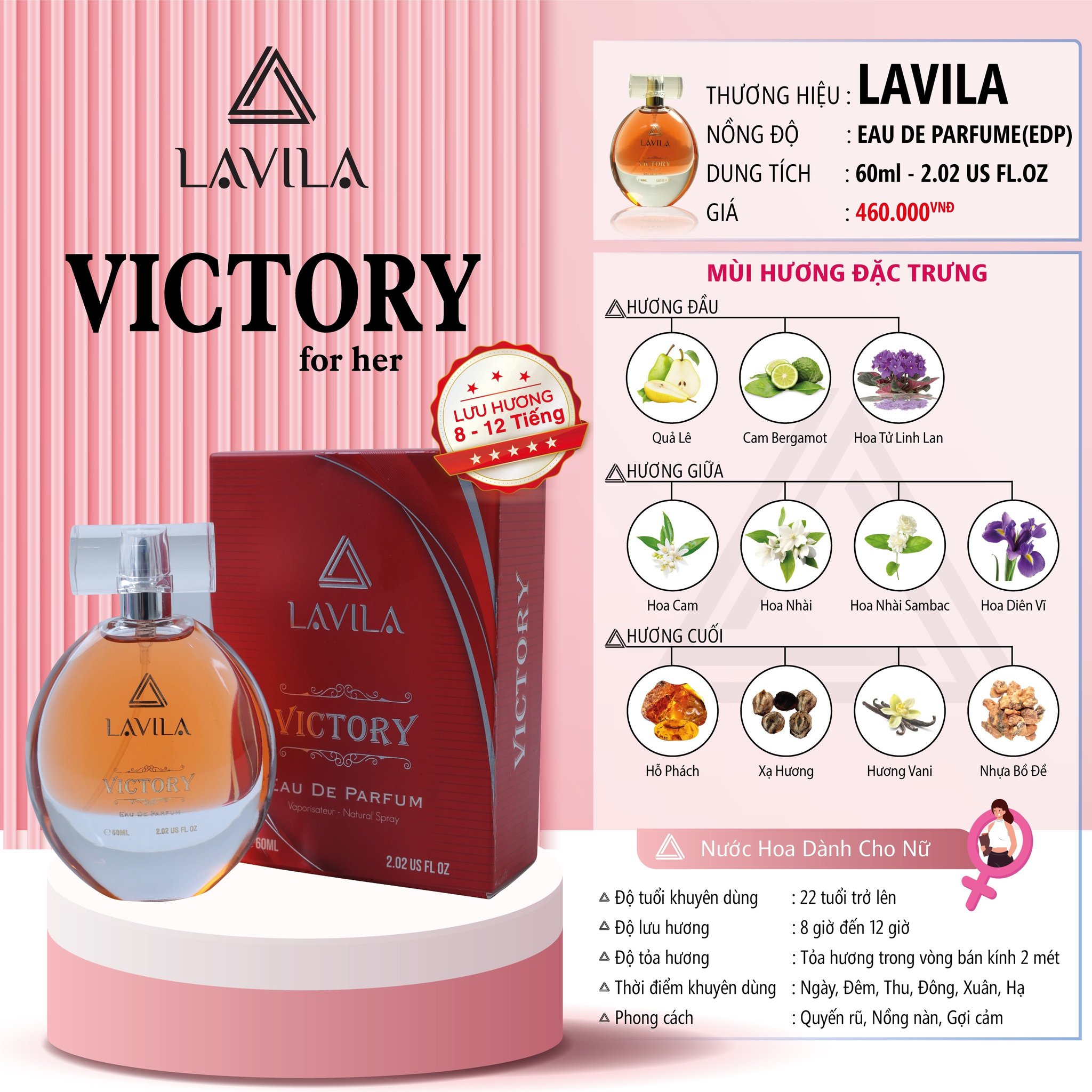 Nước Hoa Nữ Lavila Victory 60ml