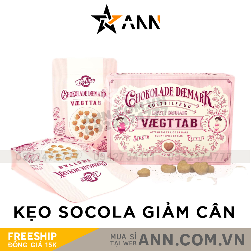 Kẹo Socola Giảm Cân Đan Mạch Chokolade Daemark Vaegttab 40 viên