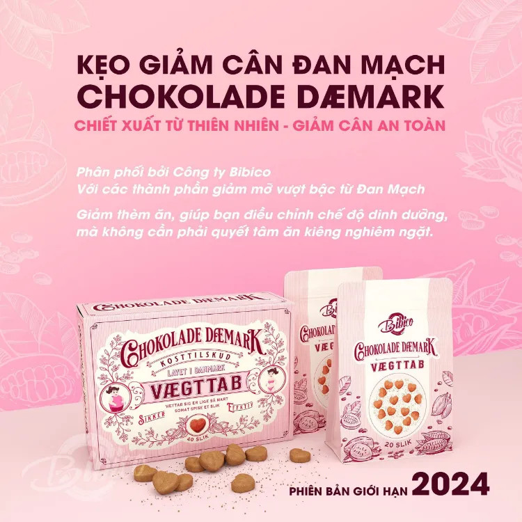 Kẹo Socola Giảm Cân Đan Mạch Chokolade Daemark Vaegttab 40 viên