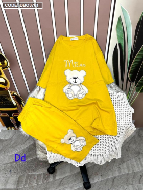 Đồ bộ quần lửng áo tay ngắn in hình gấu trắng - DBO3761