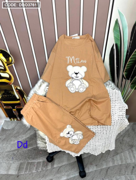 Đồ bộ quần lửng áo tay ngắn in hình gấu trắng - DBO3761