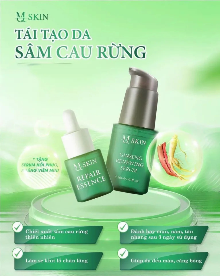 Combo Tái Tạo Sâm Cau Rừng MQ Skin