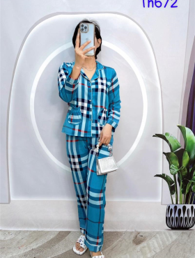Đồ bộ pijama quần dài áo tay dài họa tiết - DBO4021