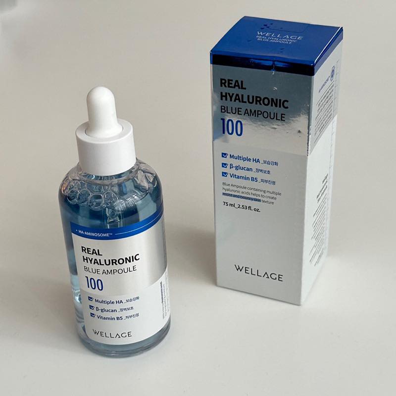 Serum Hàn Quốc Wellage Real Hyaluronic Blue Ampoule 75ml Cấp Ẩm Phục Hồi Da Hàng Công Ty