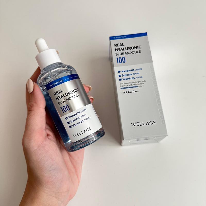 Serum Hàn Quốc Wellage Real Hyaluronic Blue Ampoule 75ml Cấp Ẩm Phục Hồi Da Hàng Công Ty