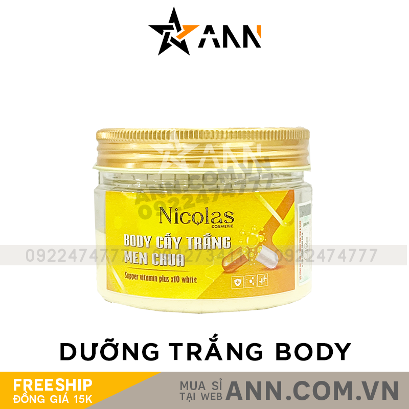 Kem Body Cấy Trắng Men Chua Nicolas Cometic