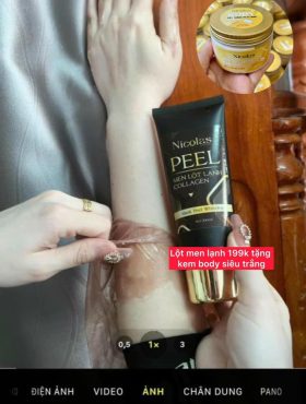 Combo Kem Peel Men Lột Lạnh Collagen + Kem Body Cấy Trắng Men Chua Nicolas Cosmetic - CBBODYNICOLAS