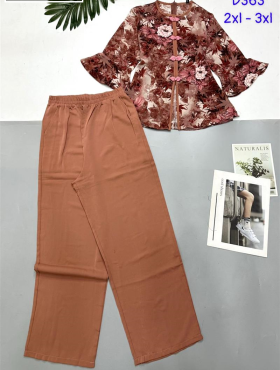 Đồ bộ trung niên mango quần dài màu trơn áo tay lững có 2 size - DBO4356