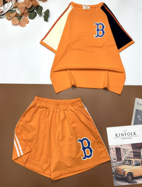 Đồ bộ quần đùi áo tay ngắn in chữ B trước và sau áo - DBO4361
