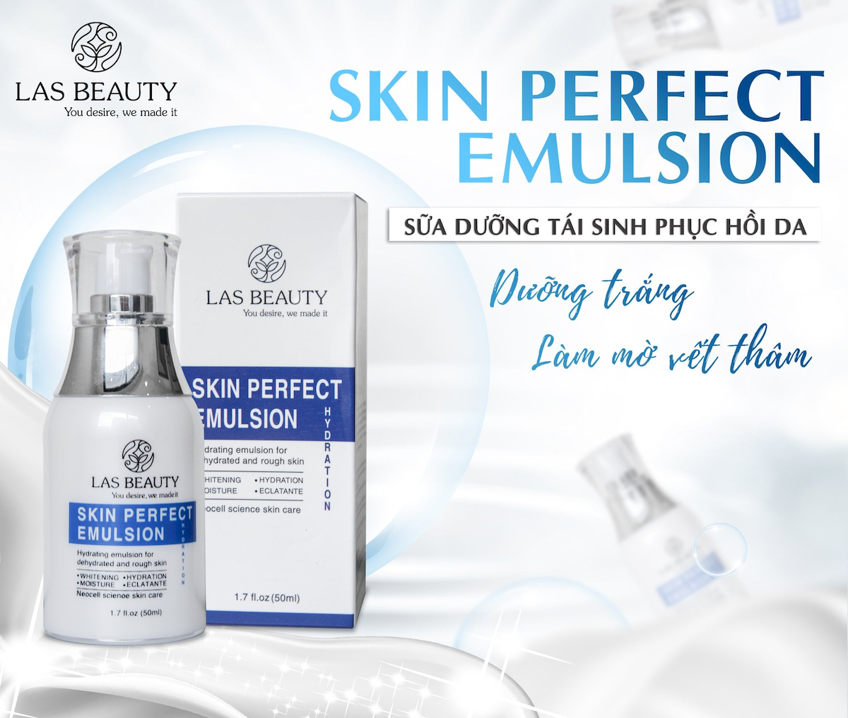 Sữa Dưỡng Rong Nho Las Beauty Skin Perfect Emulsion 50ml