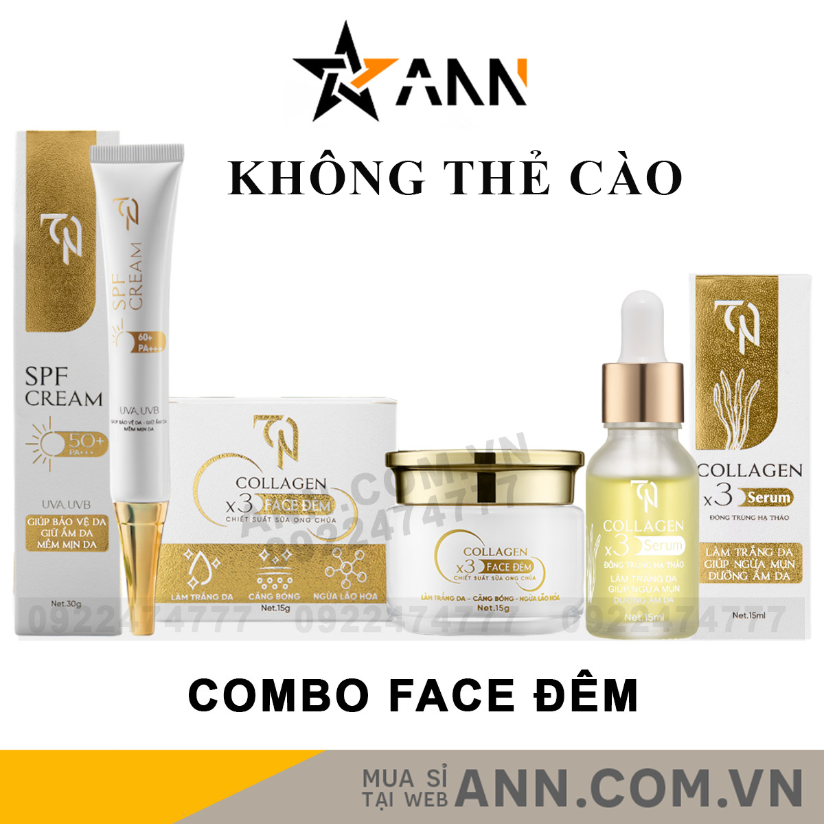 Combo Kem Face Đêm Collagen X3 TN Mỹ Phẩm Đông Anh