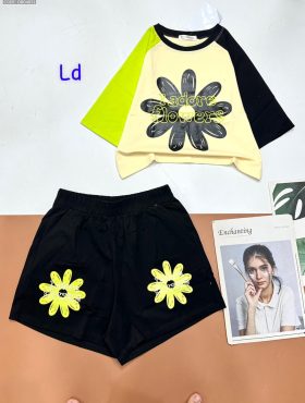 Đồ bộ quần đùi áo tay ngắn in hình bông hoa lớn - DBO4831