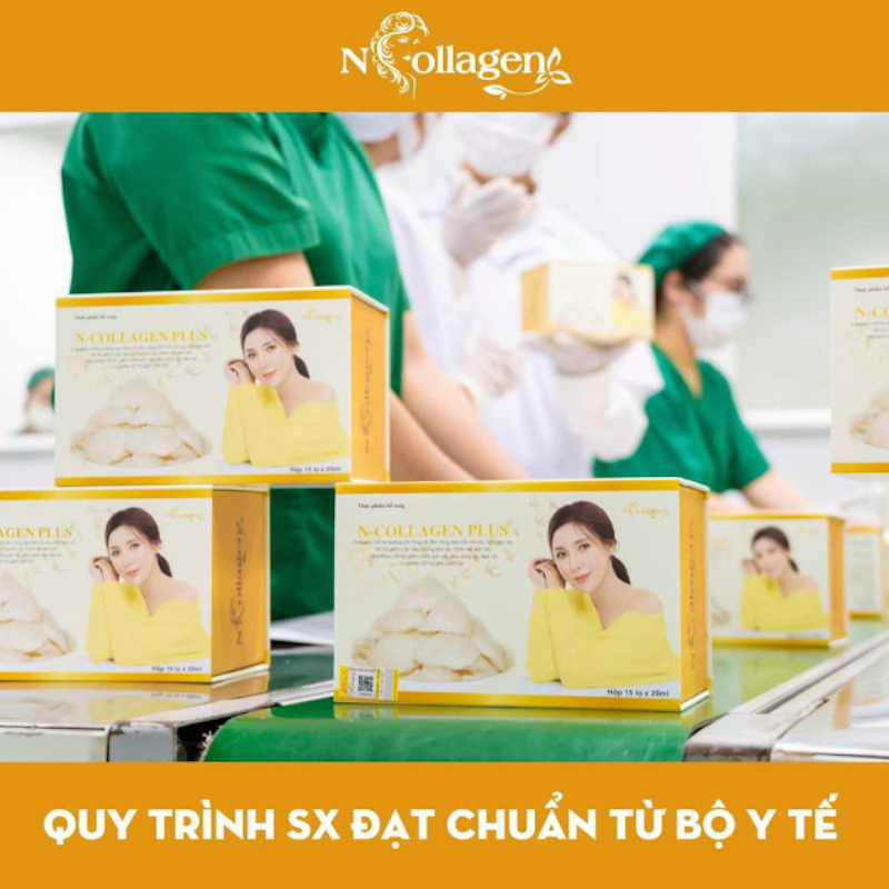 Nước Uống Collagen Tổ Yến Đông Trùng N-Collagen Plus Dưỡng Trắng Da Hộp 15 Lọ x 20ml