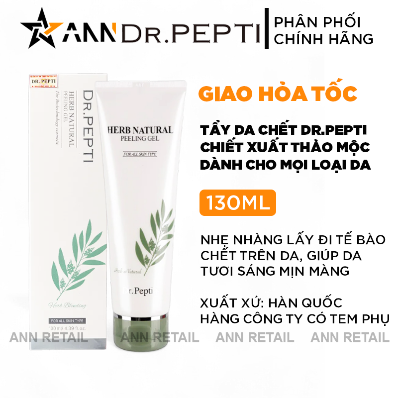 Tẩy Da Chết Dr.Pepti Herb Natural Peeling Gel Giúp Da Sáng Mịn Màng 130ml