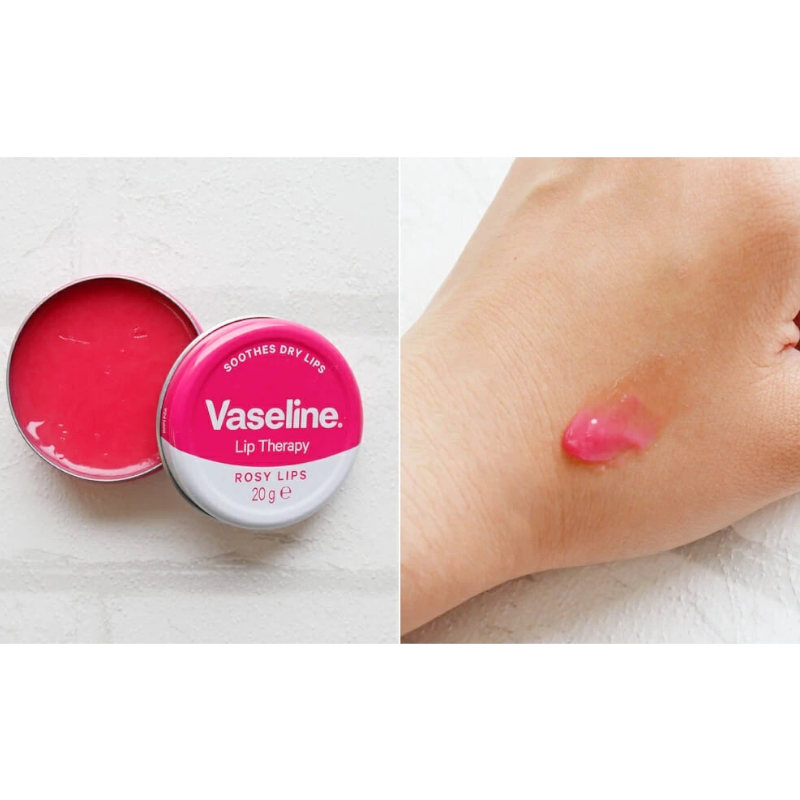 Son Dưỡng Vaseline Hộp Thiếc Màu Hồng Lip Therapy Rosy Lips 20g