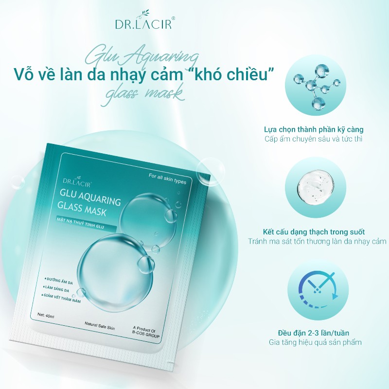 Mặt Nạ Thủy Tinh Dr Lacir Glu Aquaring Glass Mask Hộp 6 Miếng