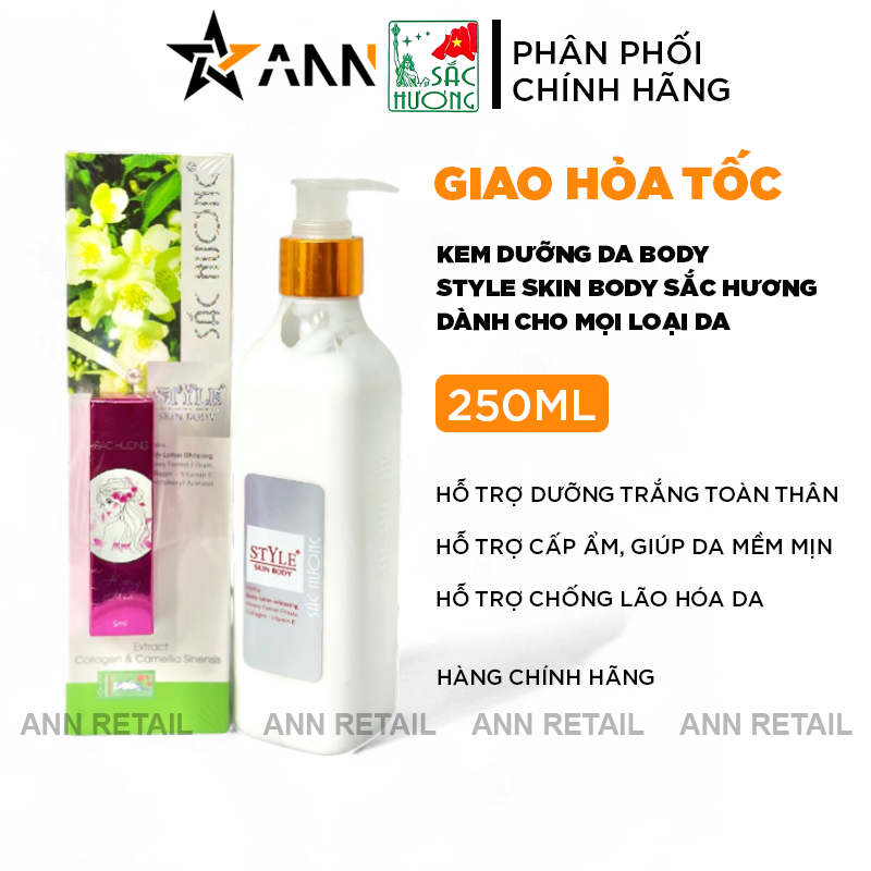 Kem Body Sắc Hương Plus Style Skin Body Giúp Cấp Ẩm Trắng Da 250ml