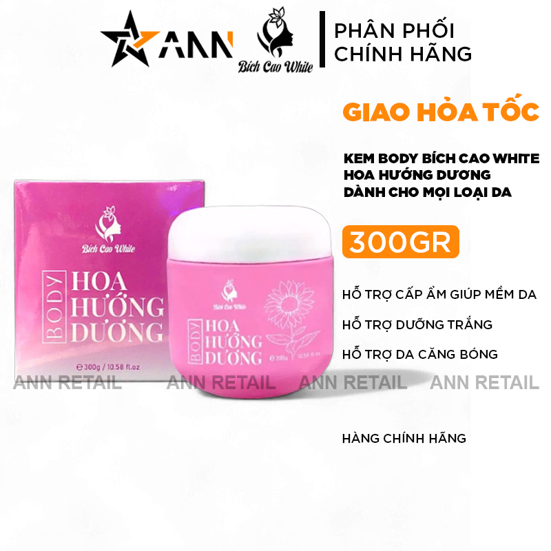 Kem Body Trắng Da Bích Cao White Hoa Hướng Dương 300g - Mỹ Phẩm Bích Cao