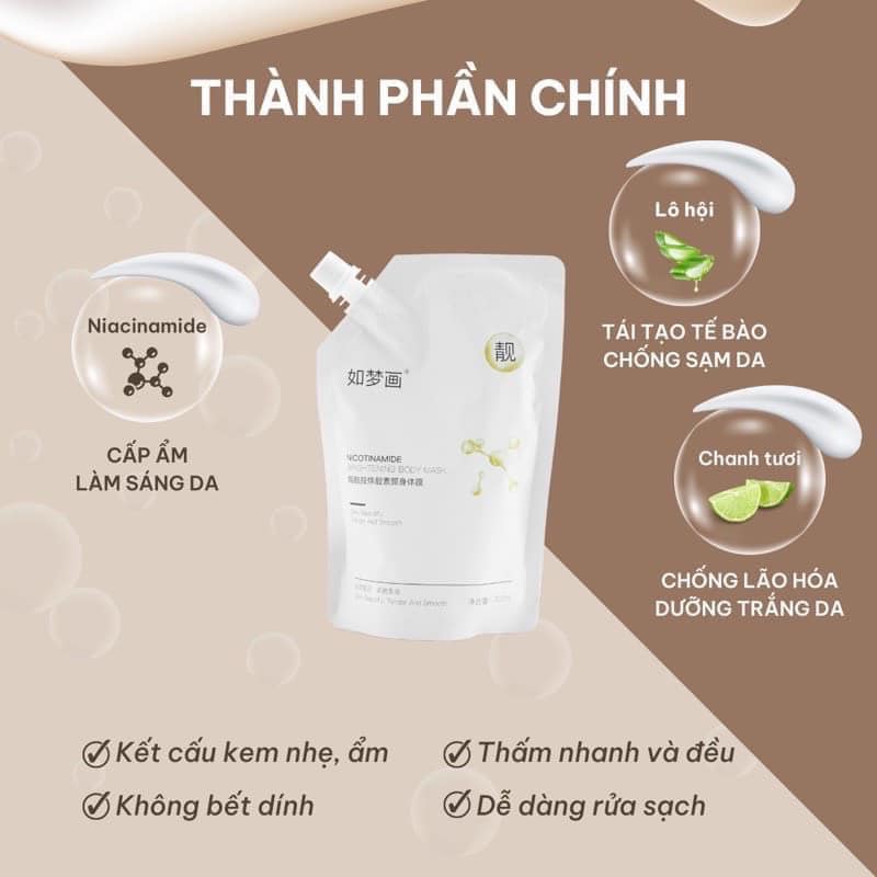 kem tắm trắng da toàn thân body Hunmui nội địa Trung 300ml