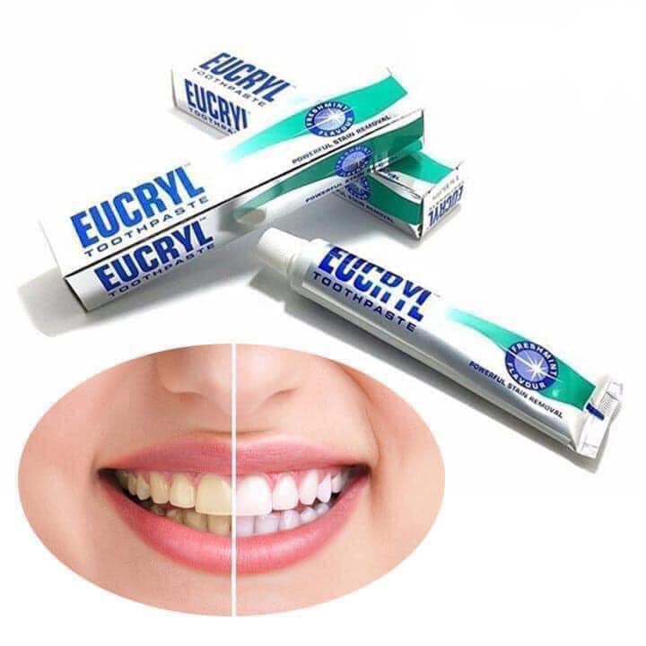 Combo Kem Đánh Trắng Răng Và Bột Tẩy Trắng Răng Eucryl Tooth Powder