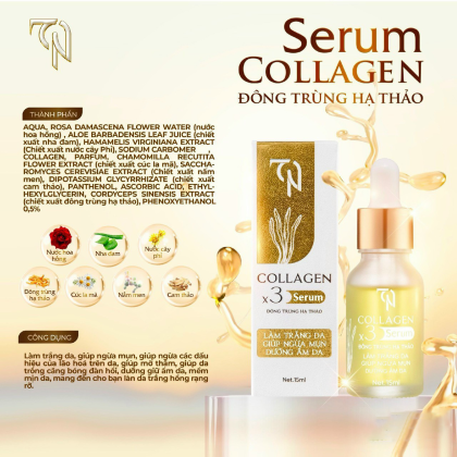 Serum Nám Collagen X3 Đông Trùng Hạ Thảo Mỹ Phẩm Đông AnhCÔNG DỤNG:Hỗ trợ dưỡng trắng daHỗ trợ ngừa mụnHỗ trợ dưỡng ẩm da