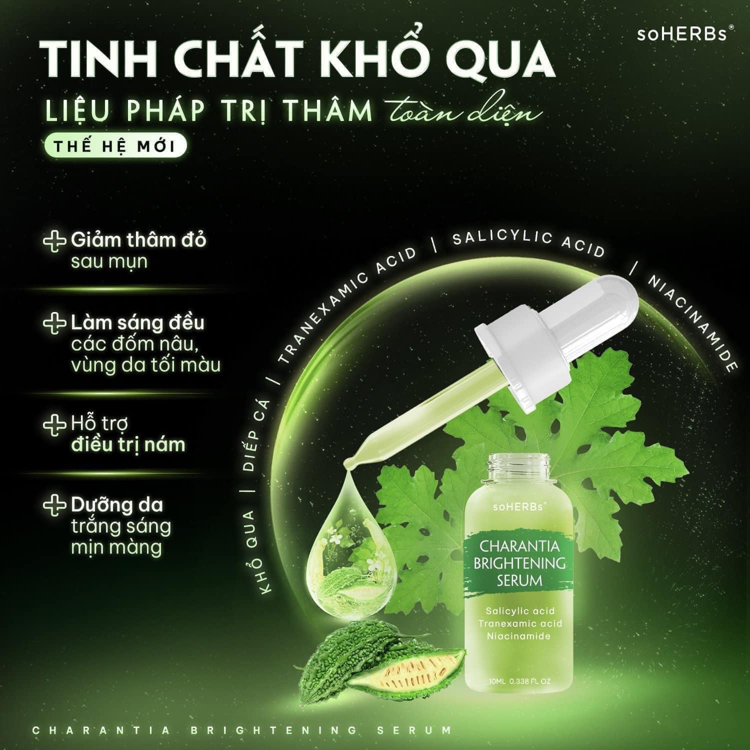 Serum khô qua Soherbs tinh chất khô qua mờ thâm trắng da phục hồi da sau mụn