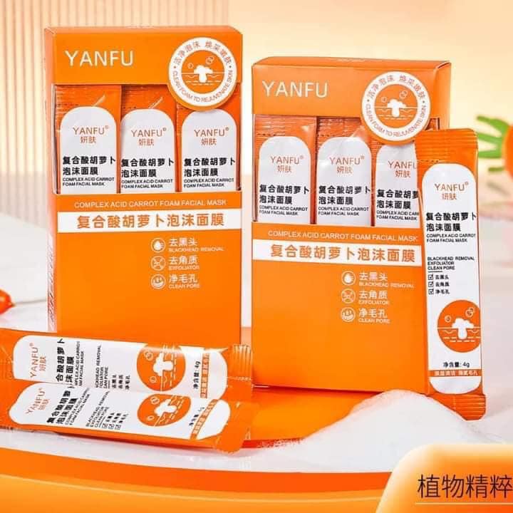 Hộp 12 Mặt Nạ Cà Rốt Sủi Bọt YanFu