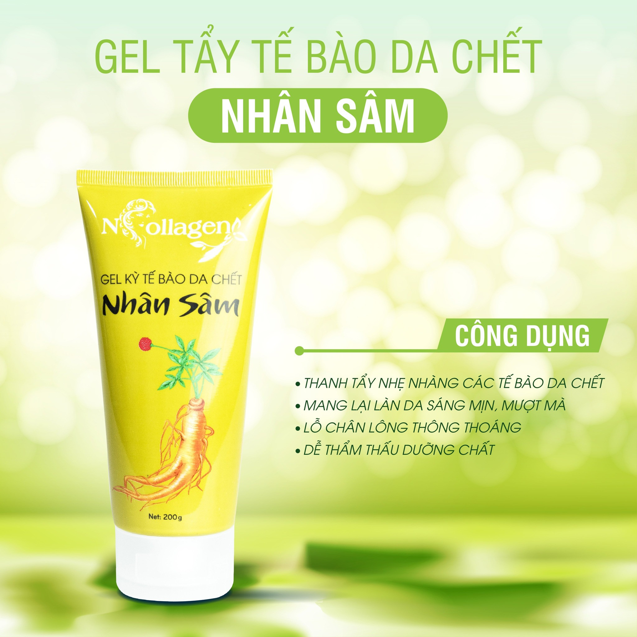 Tẩy Tế Bào Chết Nhân Sâm N Collagen Sử Dụng Cho Mặt Và Body chính hãng