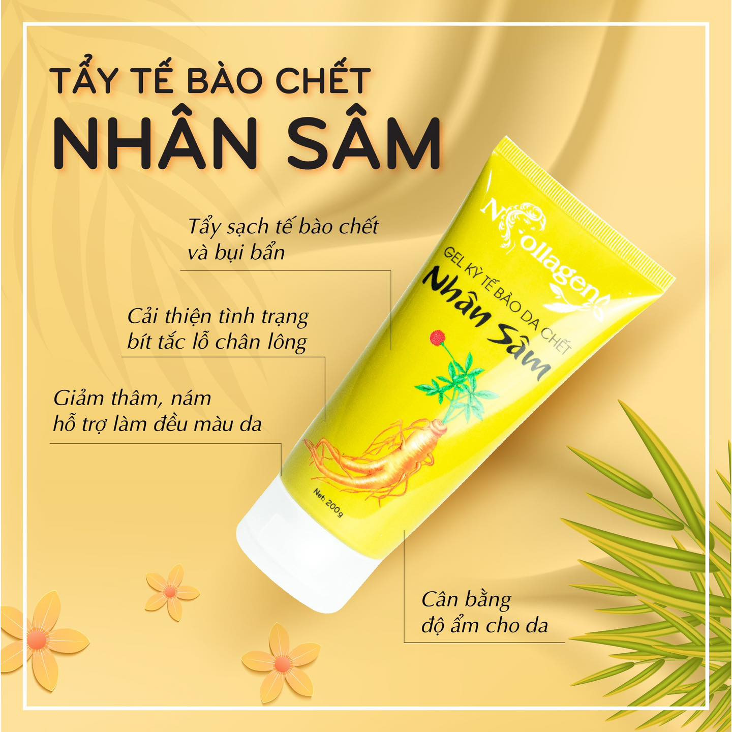 Tẩy Tế Bào Chết Nhân Sâm N Collagen Sử Dụng Cho Mặt Và Body chính hãng