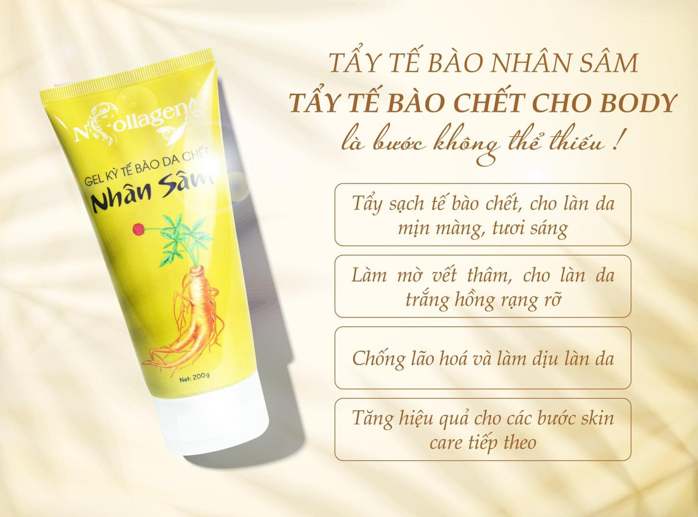 Tẩy Tế Bào Chết Nhân Sâm N Collagen Sử Dụng Cho Mặt Và Body chính hãng