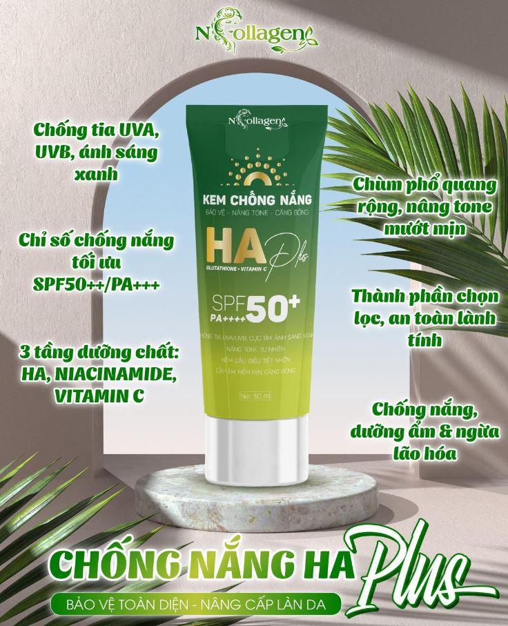 Kem Chống Nắng HA Plus N Collagen Nâng Tone Chính Hãng