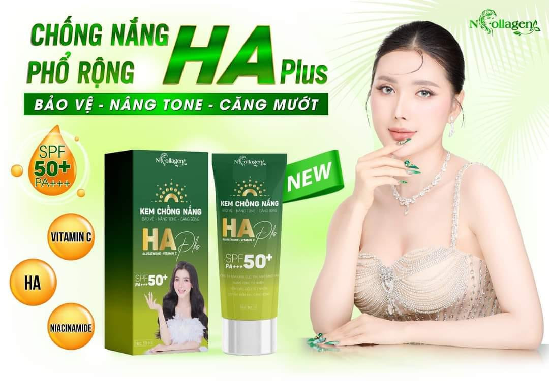 Kem Chống Nắng HA Plus N Collagen Nâng Tone Chính Hãng