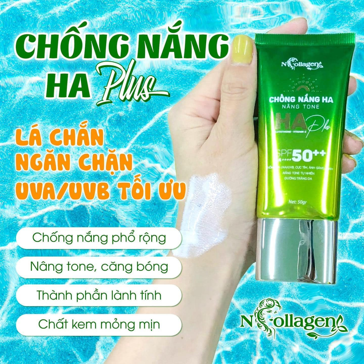 Kem Chống Nắng HA Plus N Collagen Nâng Tone Chính Hãng