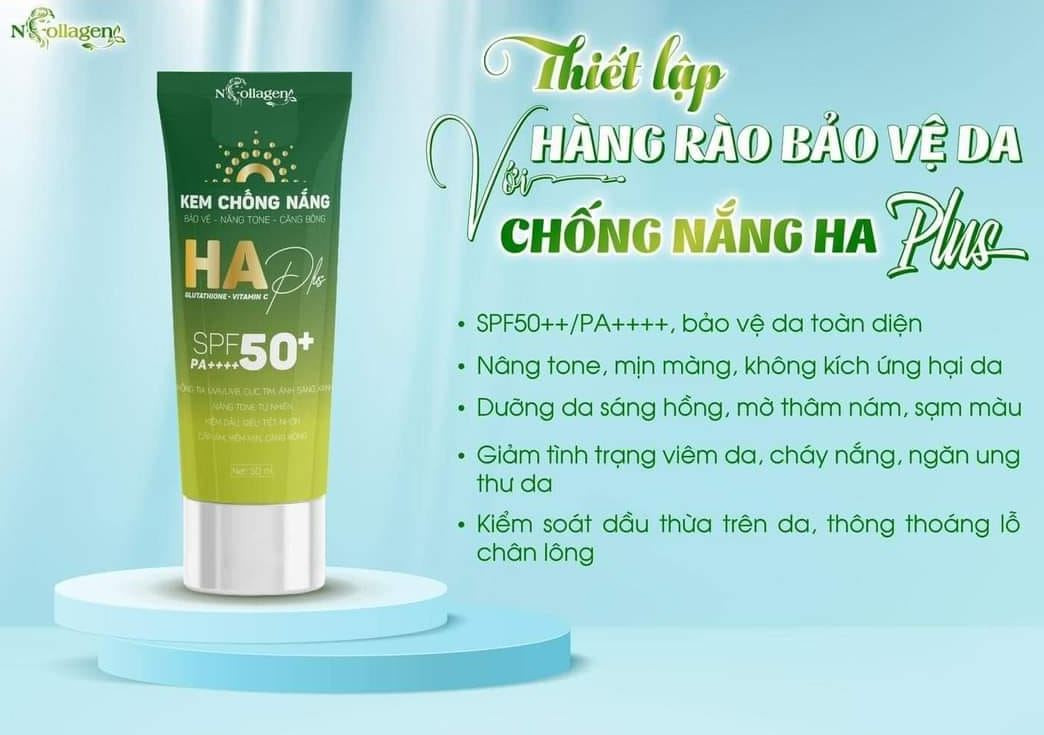 Kem Chống Nắng HA Plus N Collagen Nâng Tone Chính Hãng