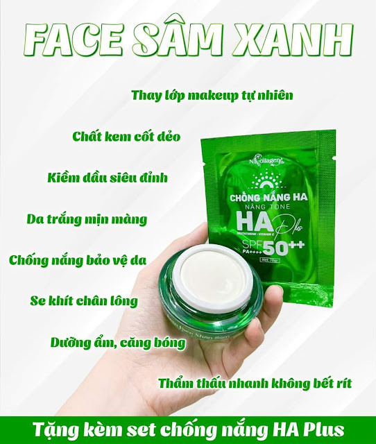 Kem Face Sâm Xanh N-Collagen phiên bản cải tiến( đặc biệt chuyên về da dầu)