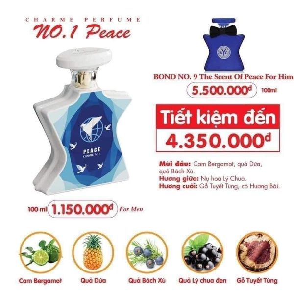 Nếu chọn một tình yêu yên bình hãy chọn Nước Hoa Nam Charme No.1 Peace 100ml