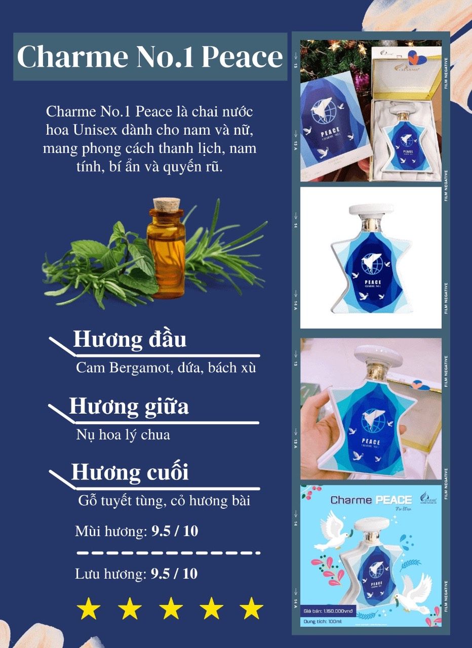 Nếu chọn một tình yêu yên bình hãy chọn Nước Hoa Nam Charme No.1 Peace 100ml