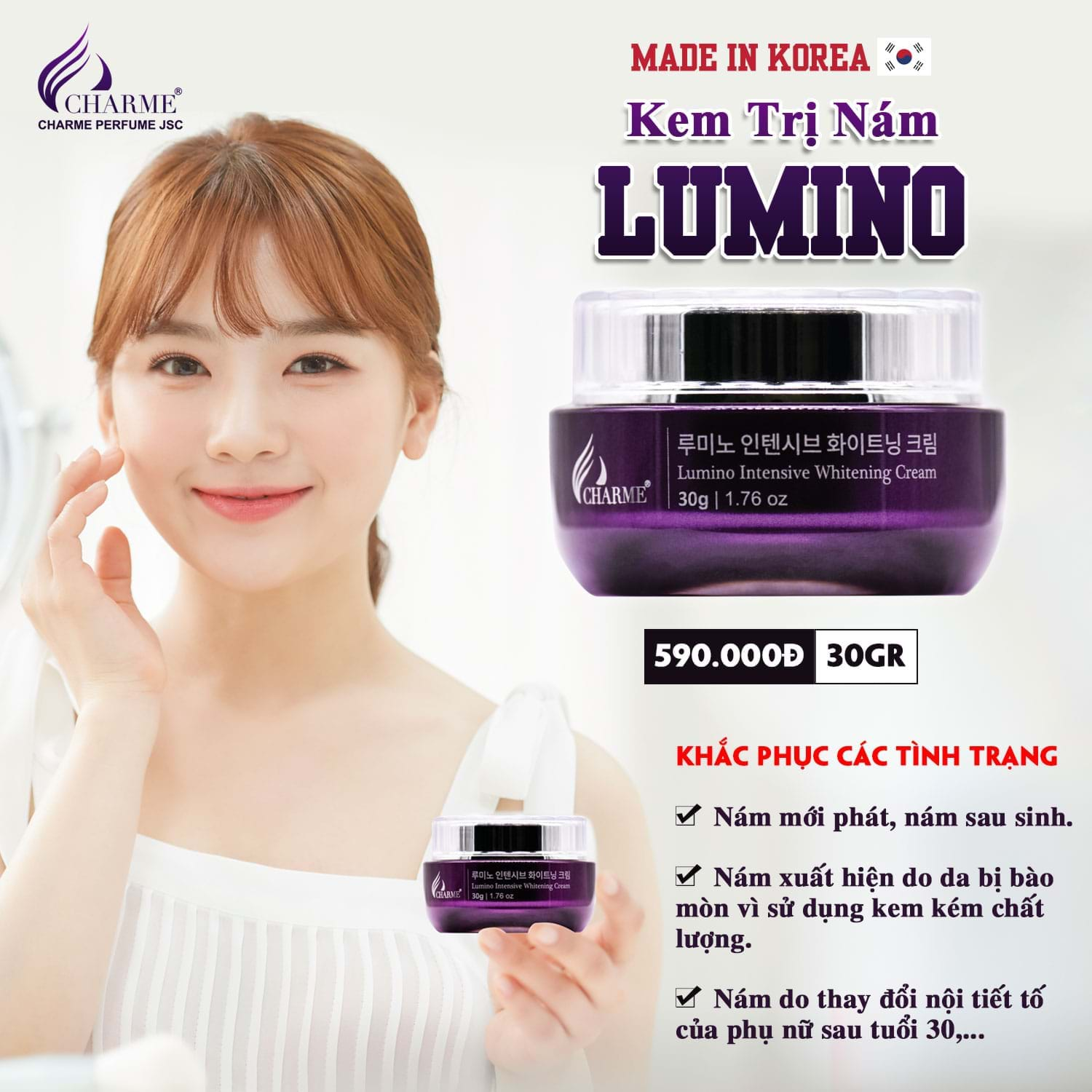 Kem Nám Hàn Quốc Charme Lumino Intensive Whitening Cream