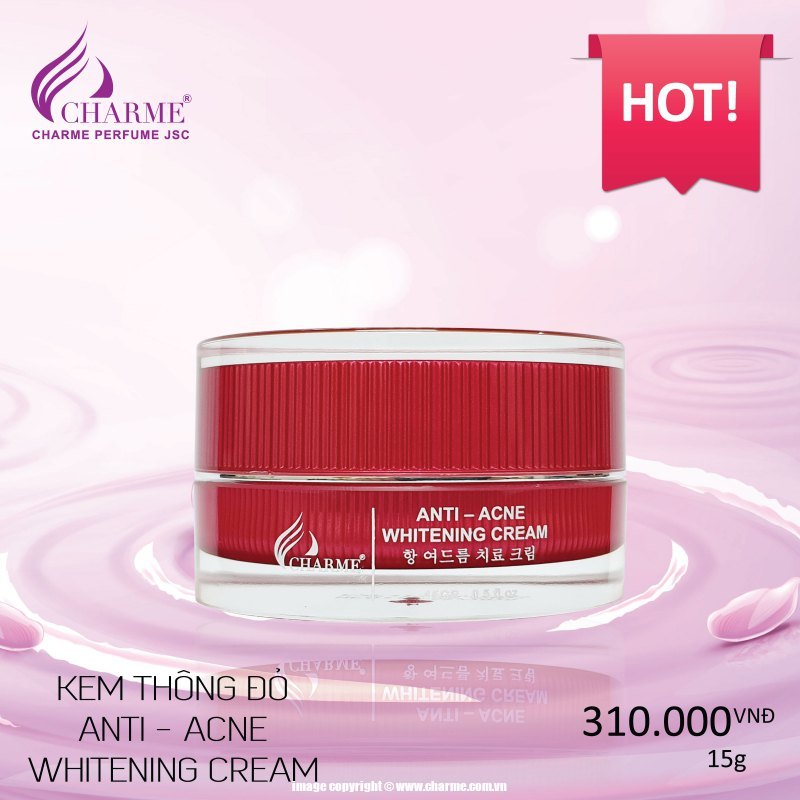Kem Face Mụn Hàn Quốc Charme Anti Acne Whitening Cream