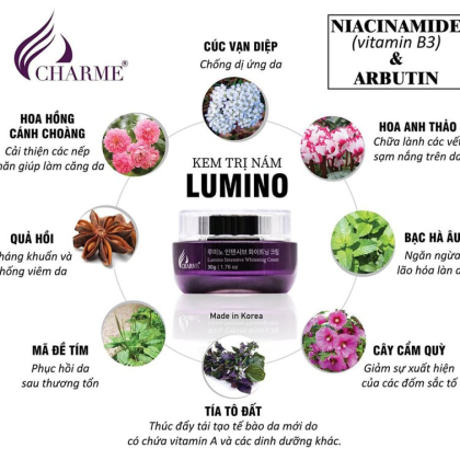 Kem Nám Hàn Quốc Charme Lumino Intensive Whitening Cream điều trị hiệu quả cho tất cả các dạng nám tàn nhang và đốm nâu